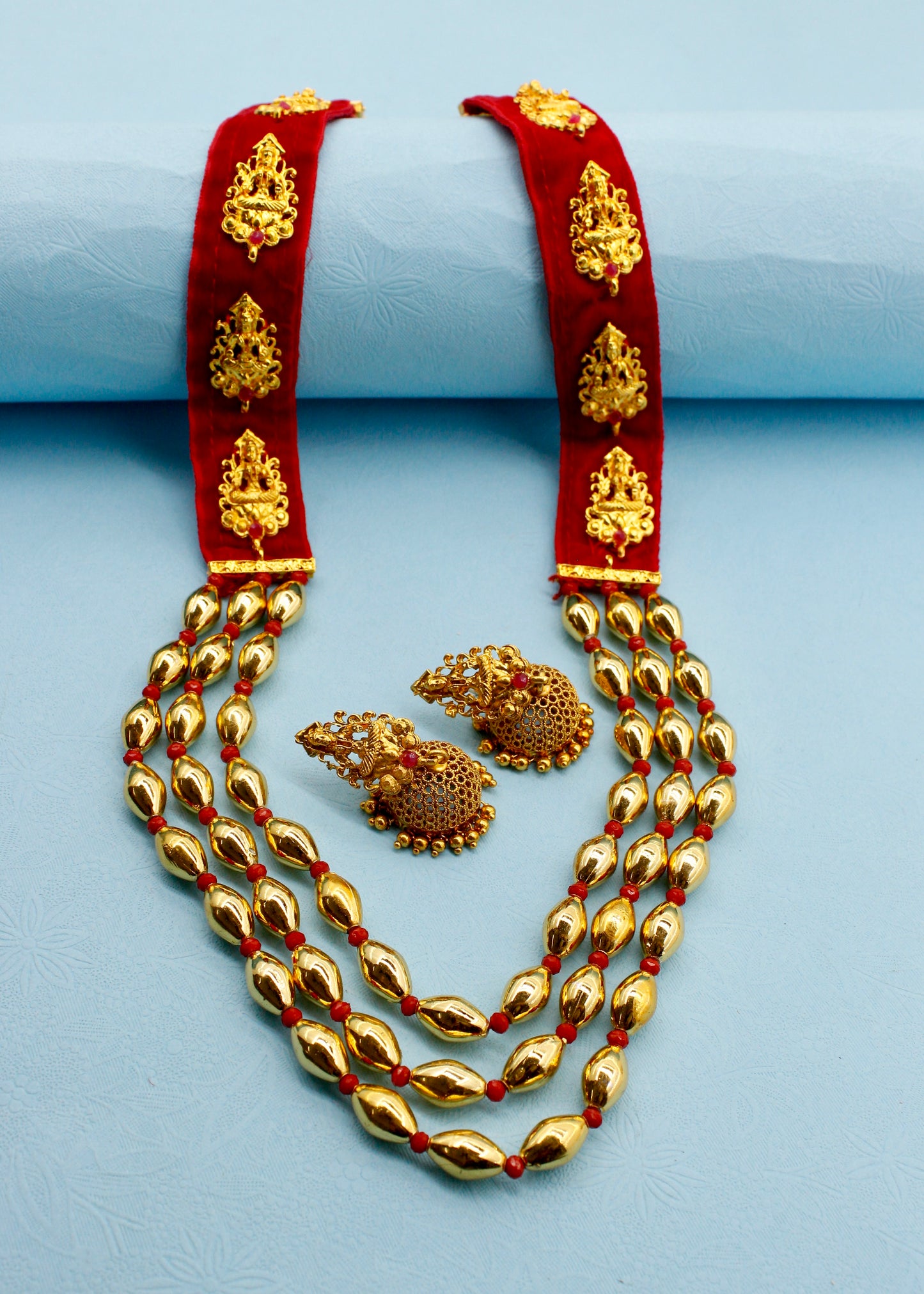 GODDESS LAXMI DHOLKI BEADS NECKLACE