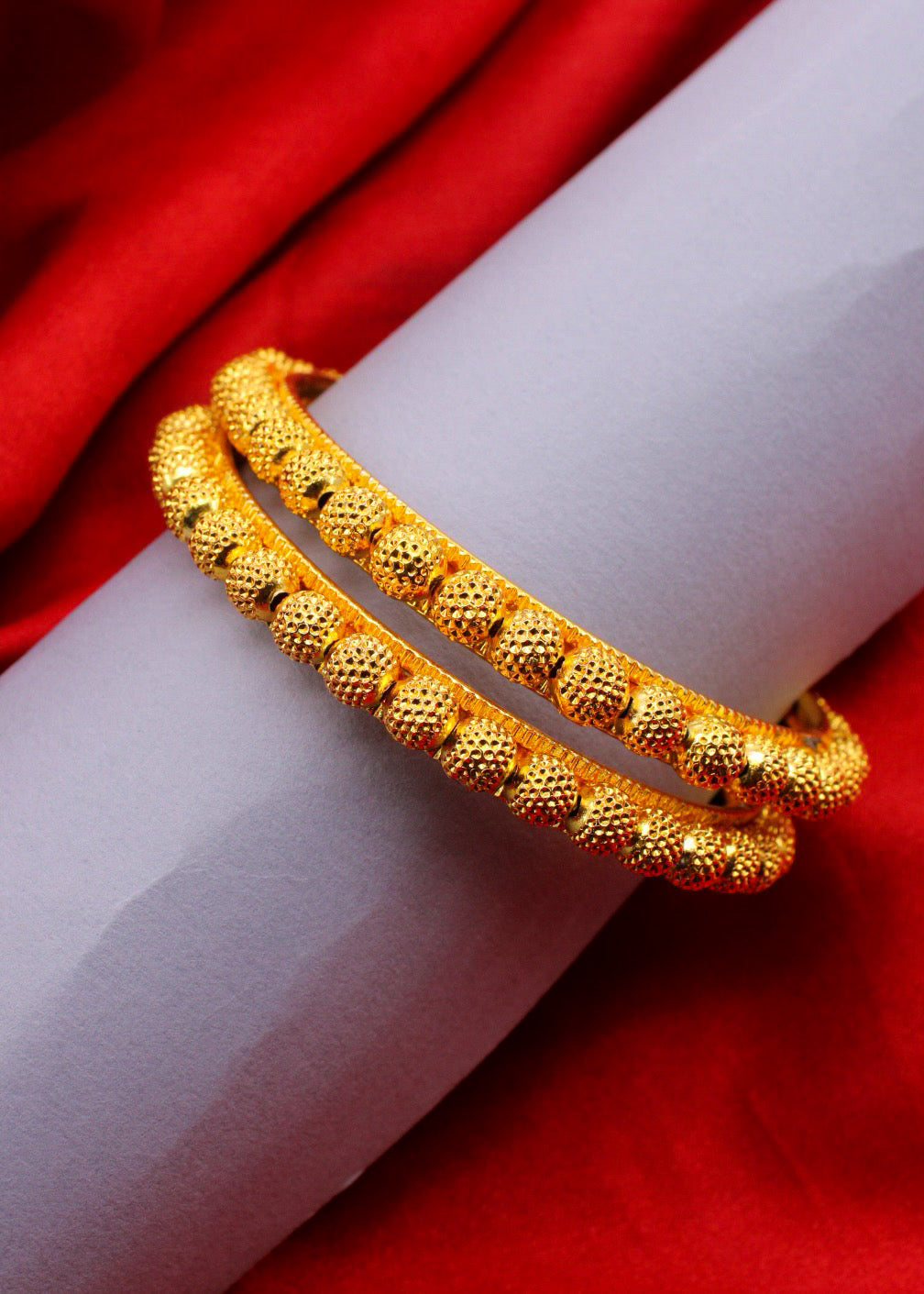 FANCY GOLDEN BEADS BANGLES