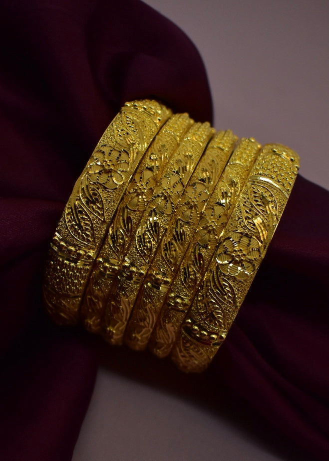 FLORAL LEAFY BANGLES SET