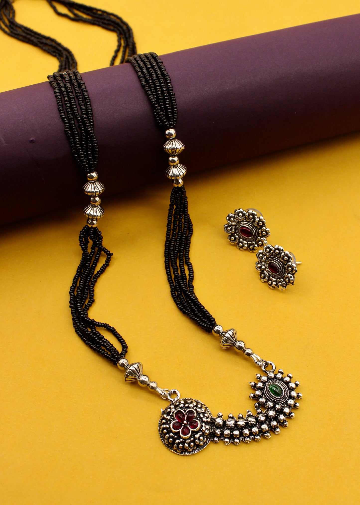 DELIGHT FLORAL OXIDISED MANGALSUTRA