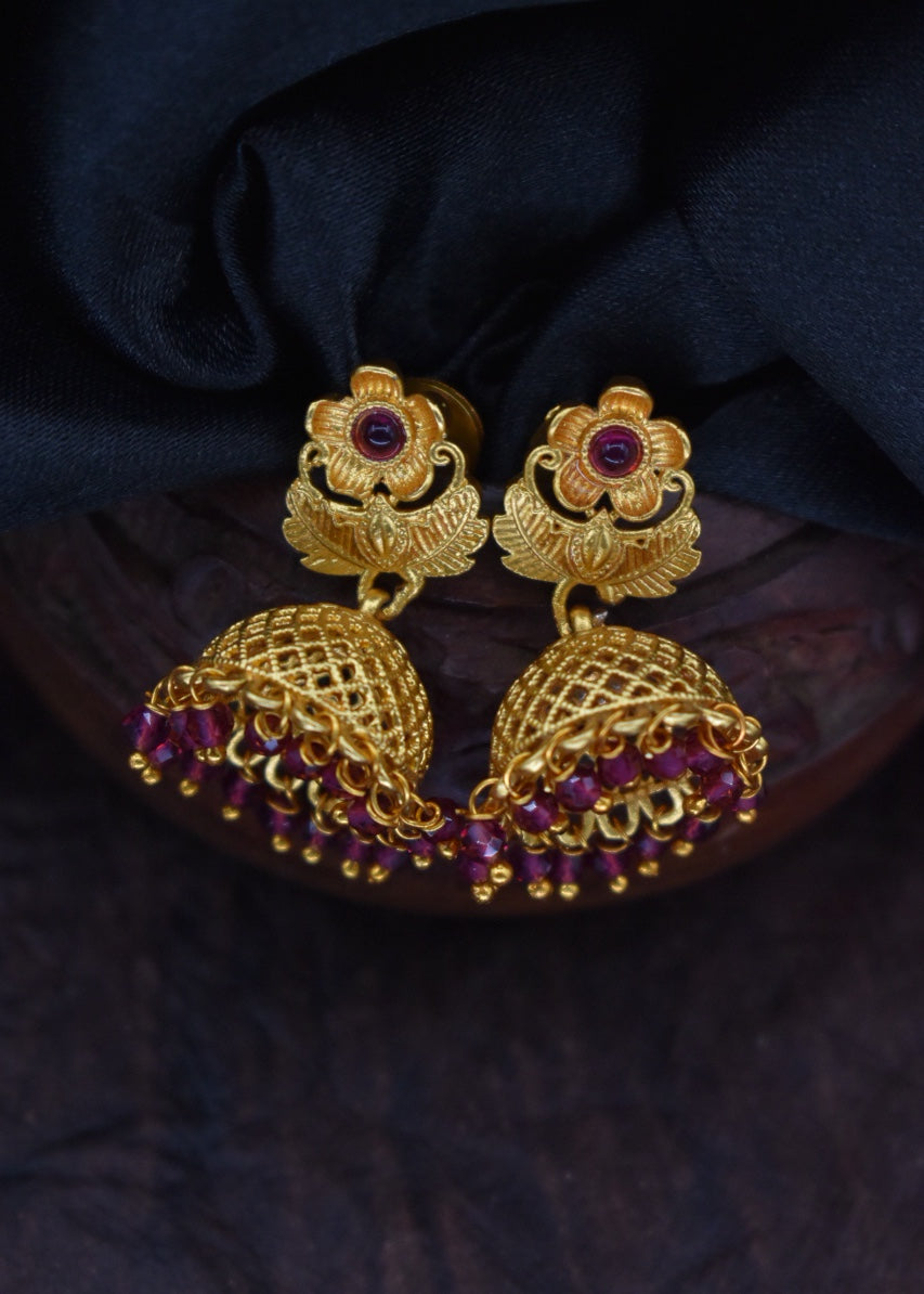 FLORAL WITH LEAF JHUMKI