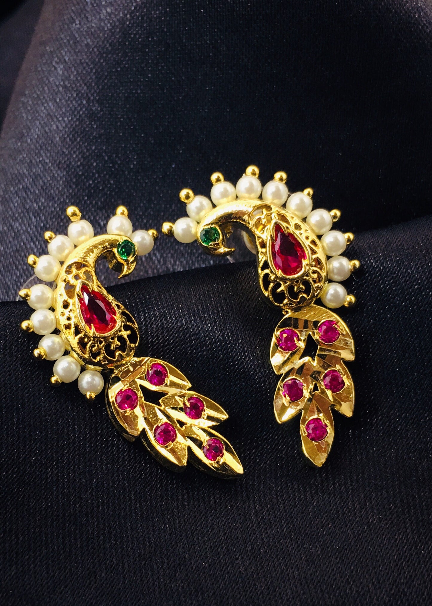 PEACOCK FEATHER EARRINGS