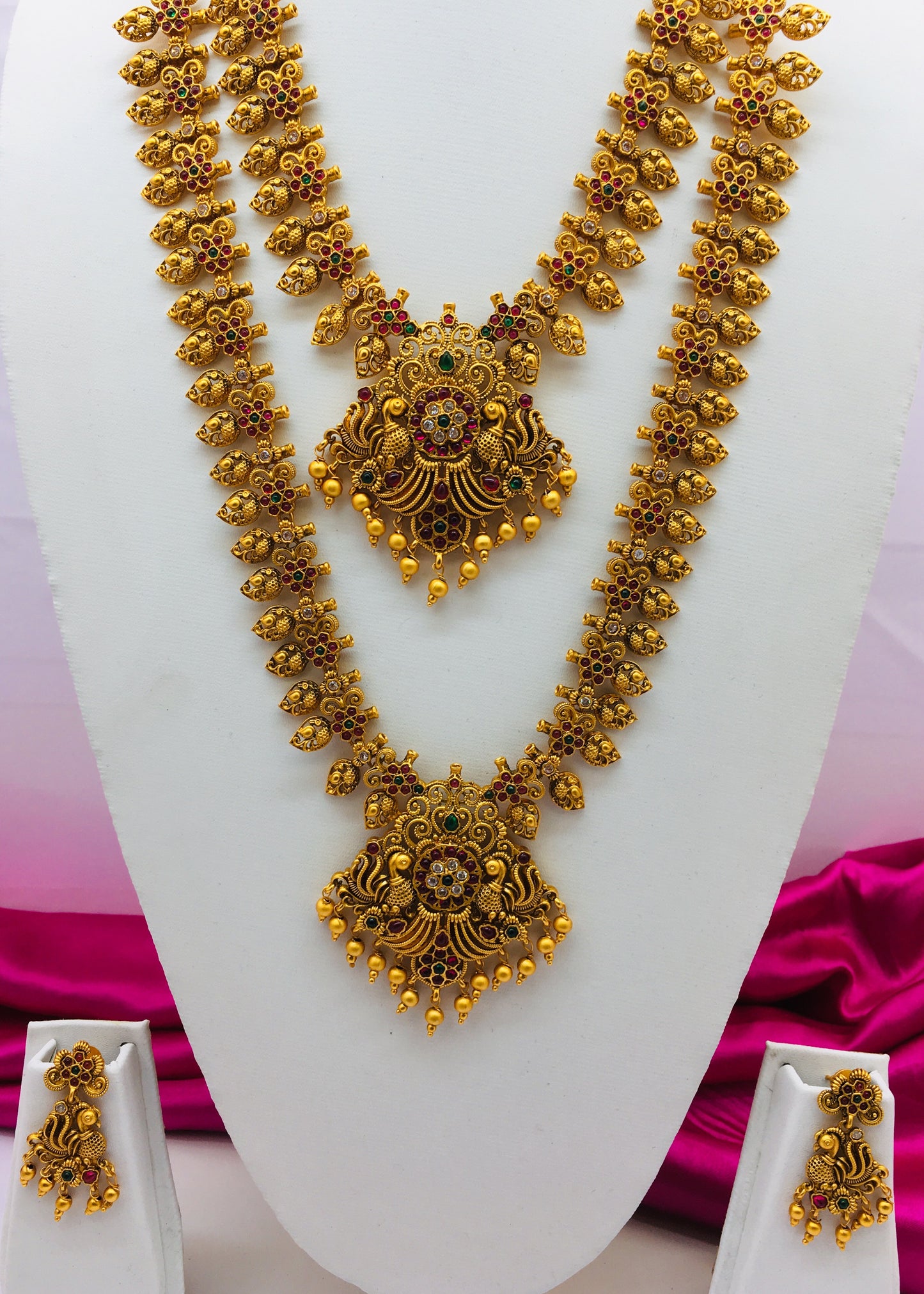 LEAF WITH PEACOCK DESIGNER COMBO SET