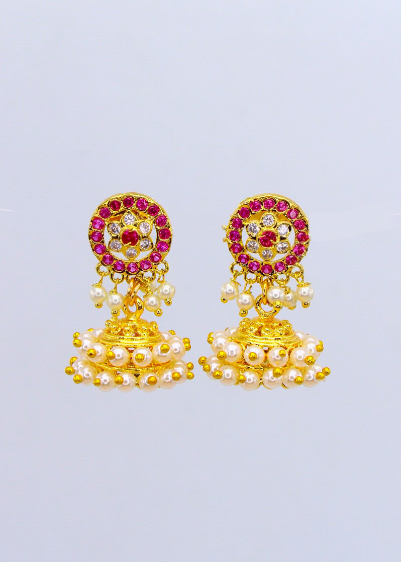 FLORAL PEARL JHUMKI