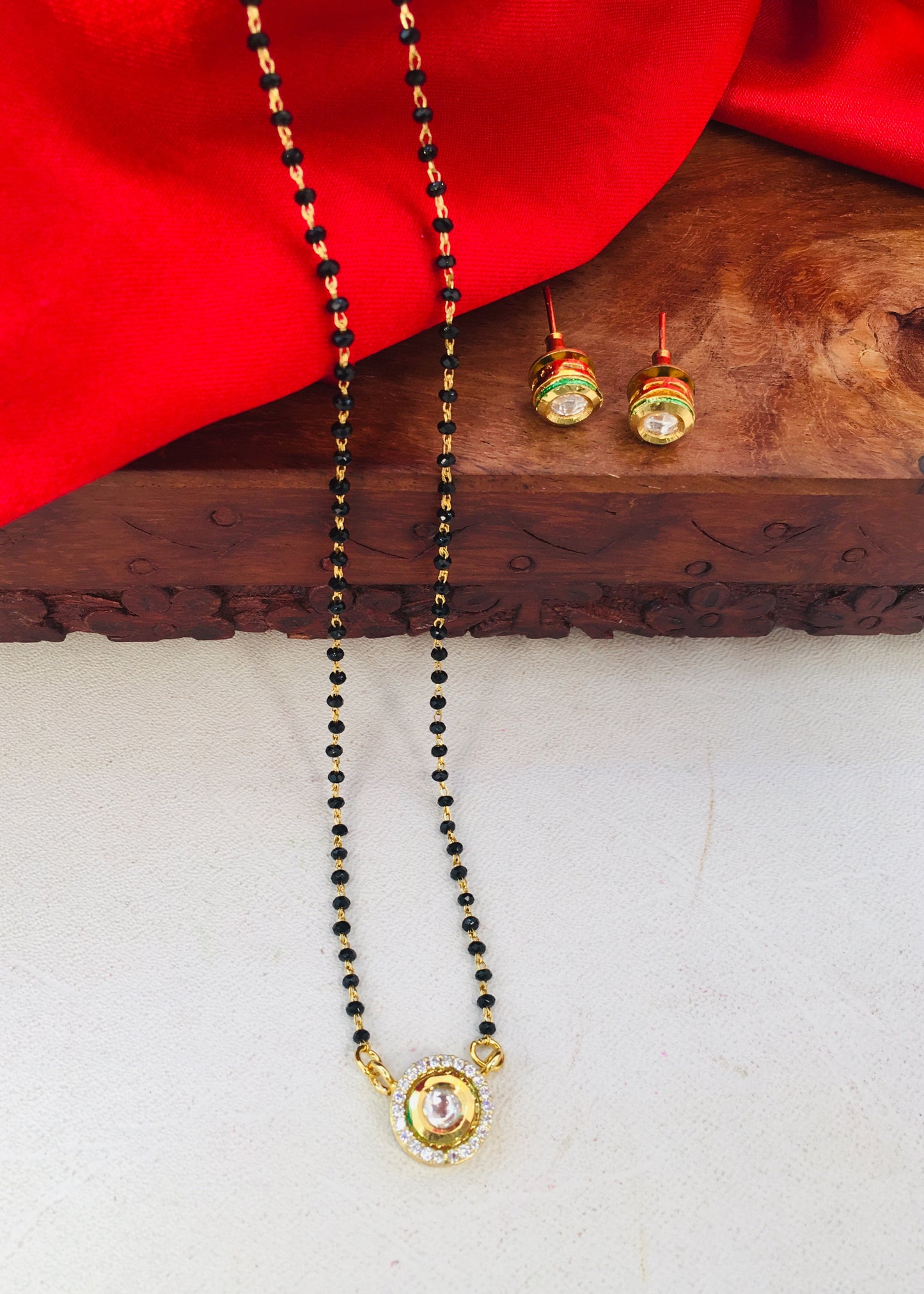 RED STONE PENDENT MANGALSUTRA