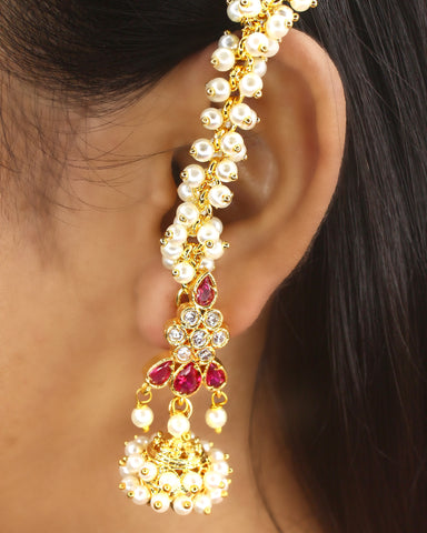 STUNNING PEARL KANCHAIN WITH JHUMKI