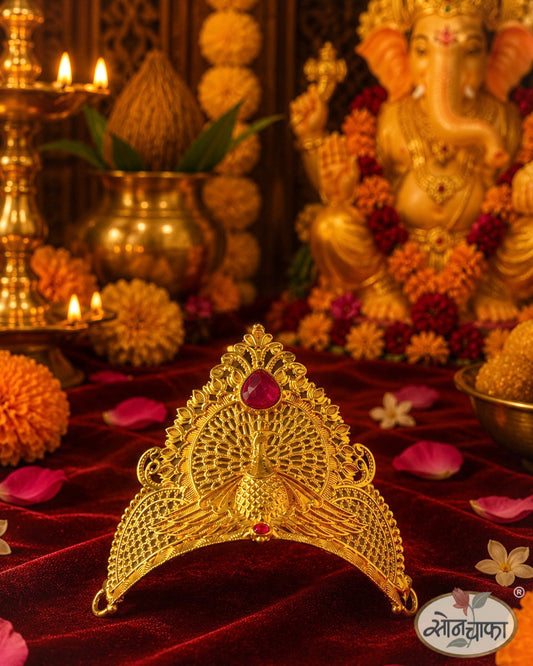 PEACOCK DESIGNER GANPATI MUKUT