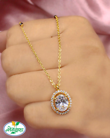 OVAL SHAPE DIAMOND MANGALSUTRA