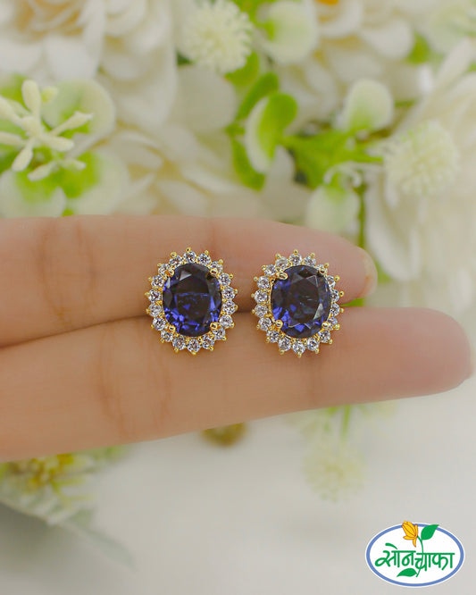 PRETTY BLUE STONE EARRINGS