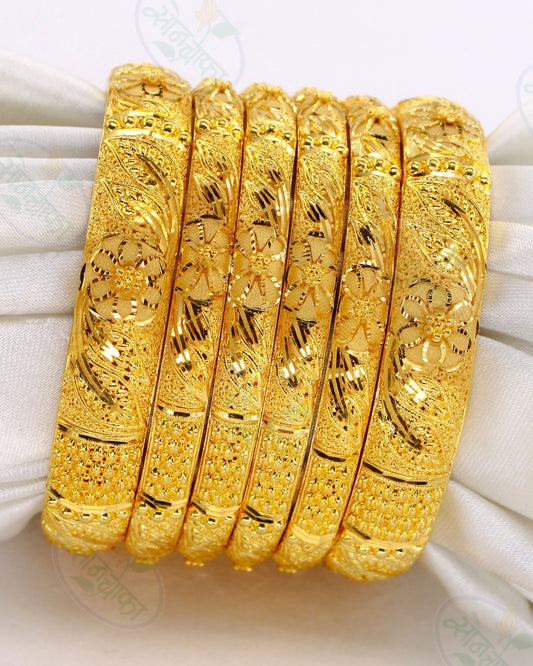 FLORAL LEAFY BANGLES SET