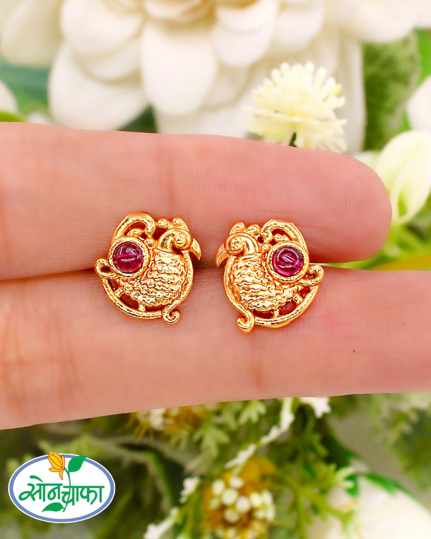 EXCELLENT ANTIQUE EAR-STUDS