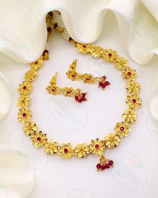 PINK STONE DESIGNER NECKLACE