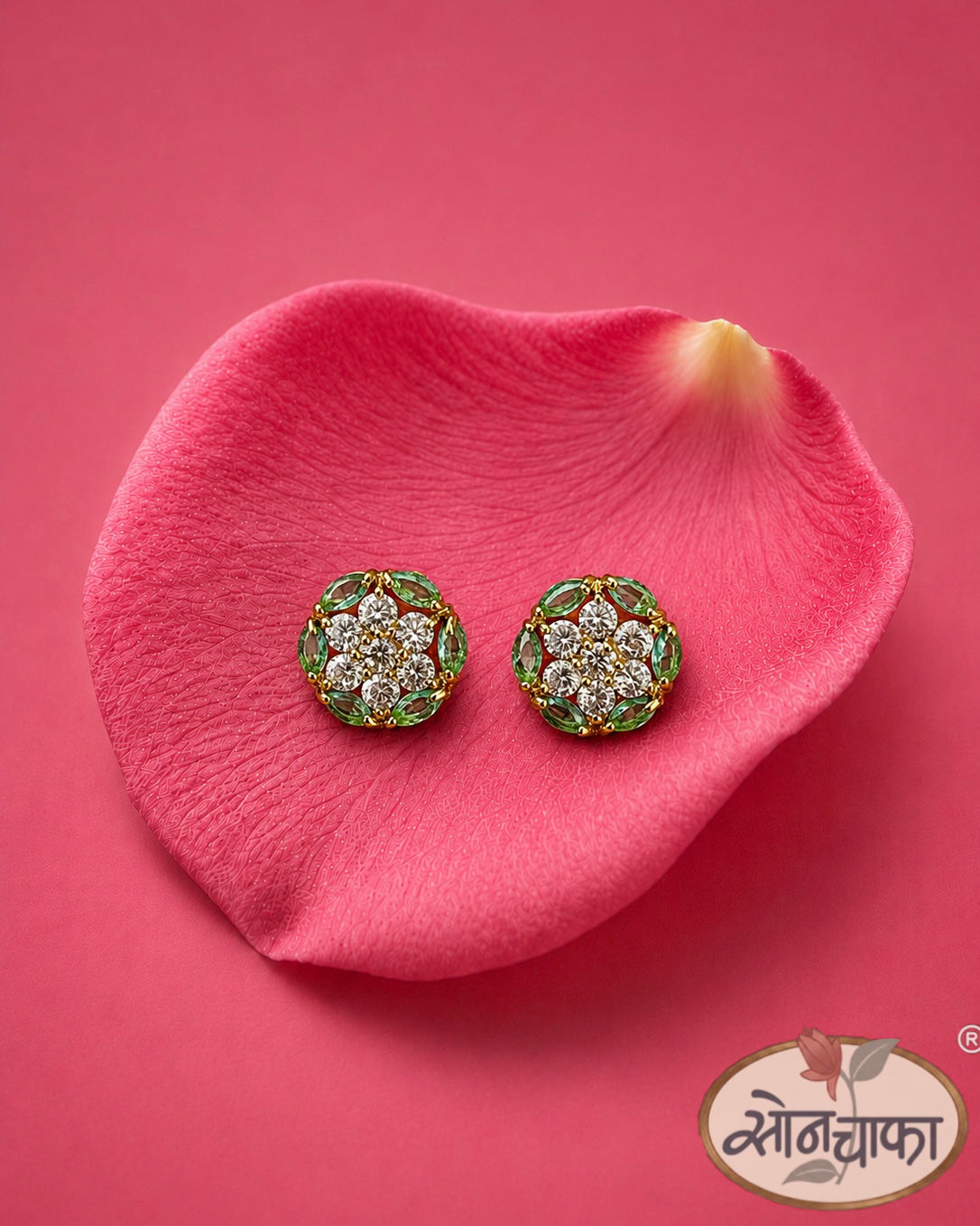 FANCY NAVRATNA EAR-STUDS