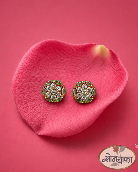 FANCY NAVRATNA EAR-STUDS