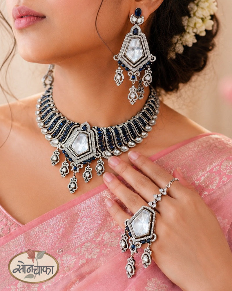 ROYAL BLUE RAJASI NECKLACE