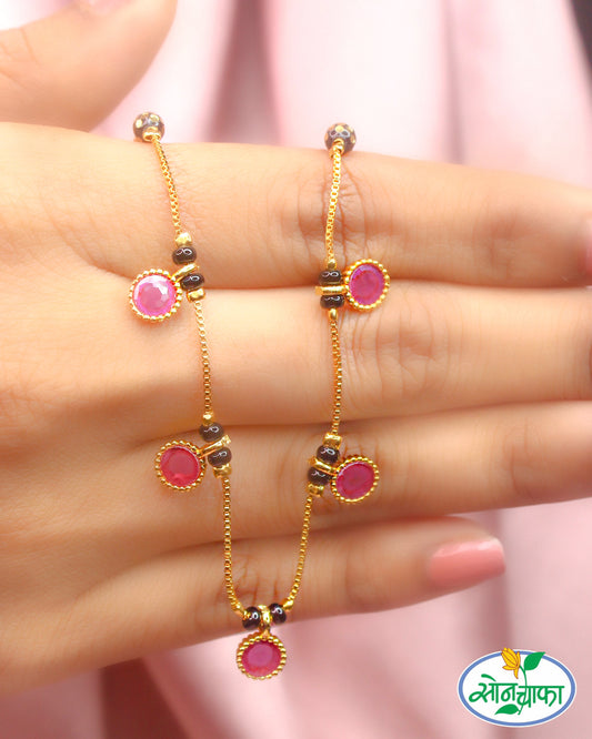 DESIGNER PINK STONE MANGALSUTRA