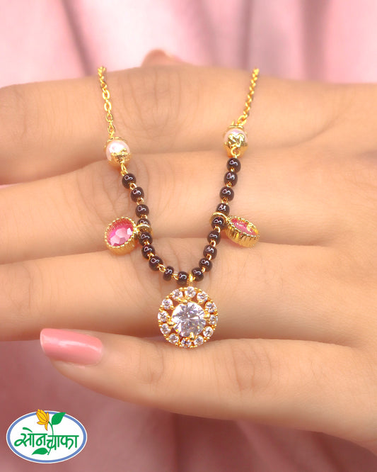 SPARKLING FLORAL DIAMOND MANGALSUTRA