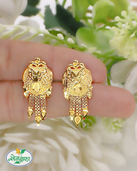 TRENDY GOLD PLATED EARRINGS