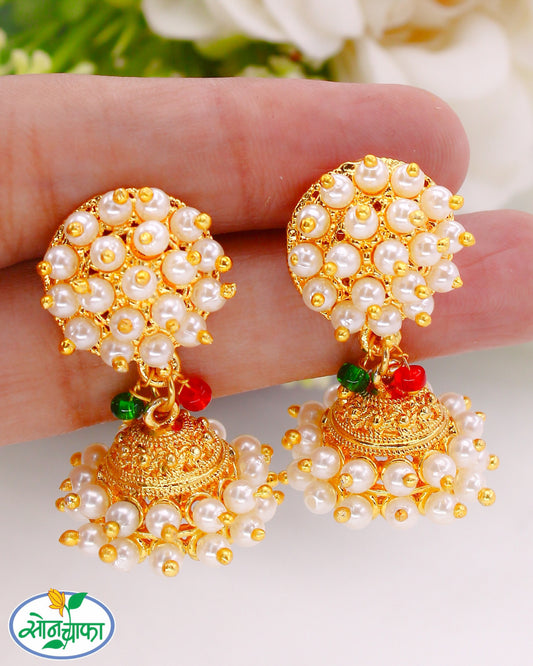 PEARL BEADS JHUMKI