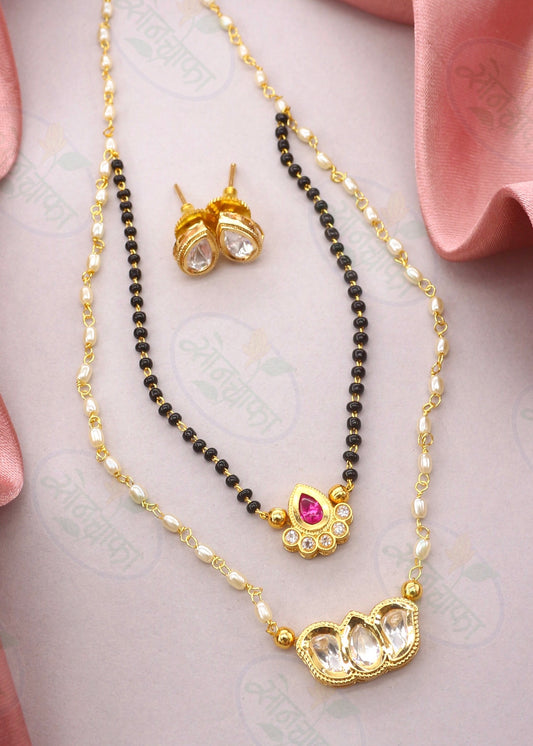 STYLISED TIARA PENDANT RAJWADI MANGALSUTRA