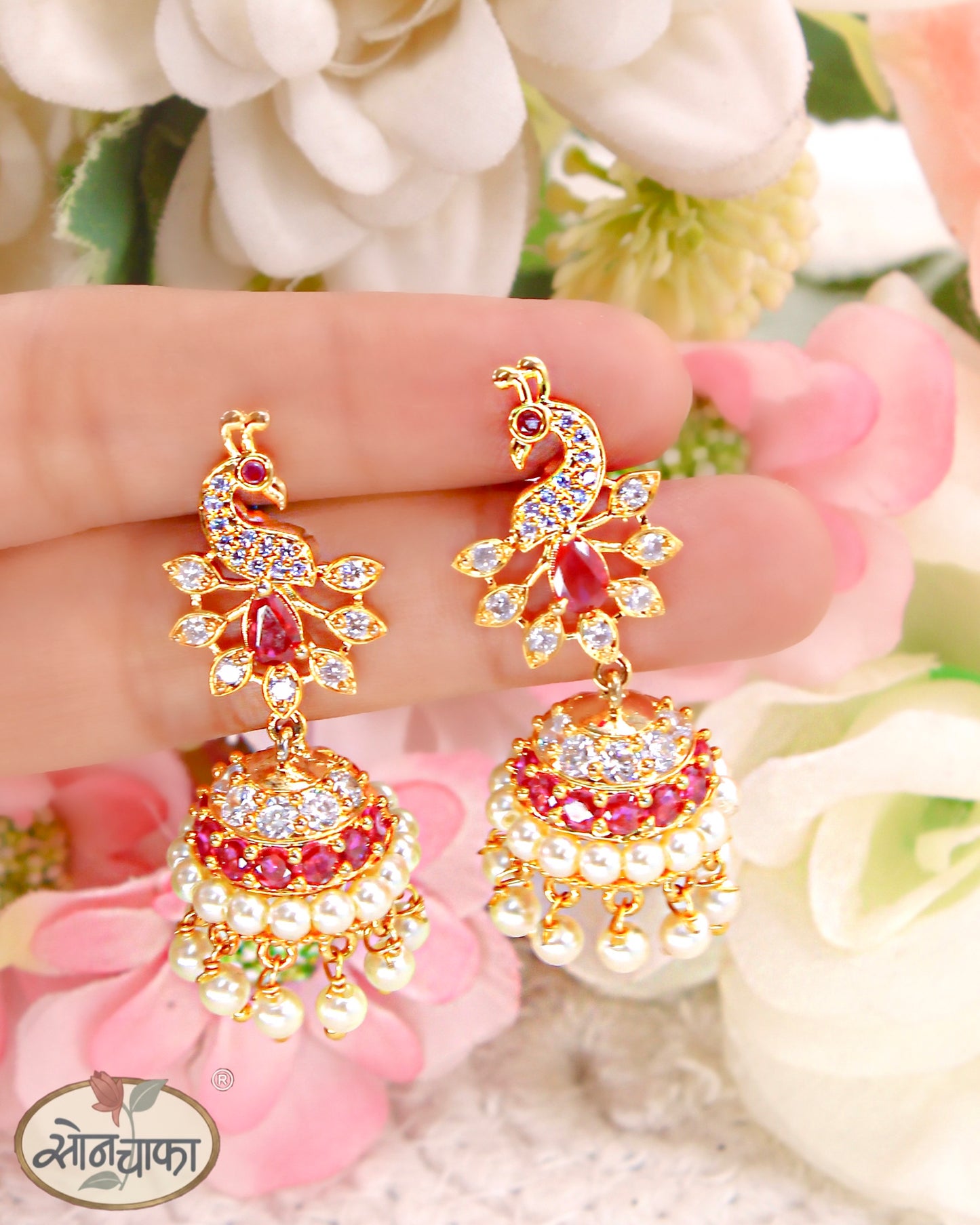 PEACOCK FEATHER JHUMKI