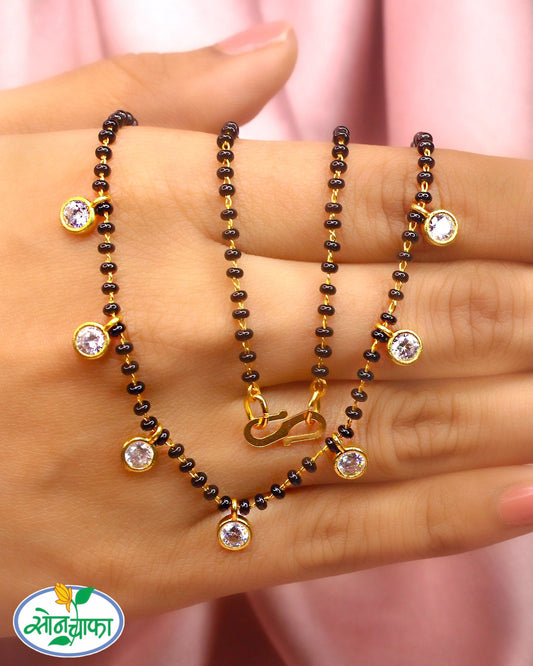 WHITE STONE DESIGNER MANGALSUTRA