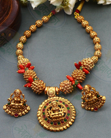 LAXMI MOTIF GOLD NECKLACE