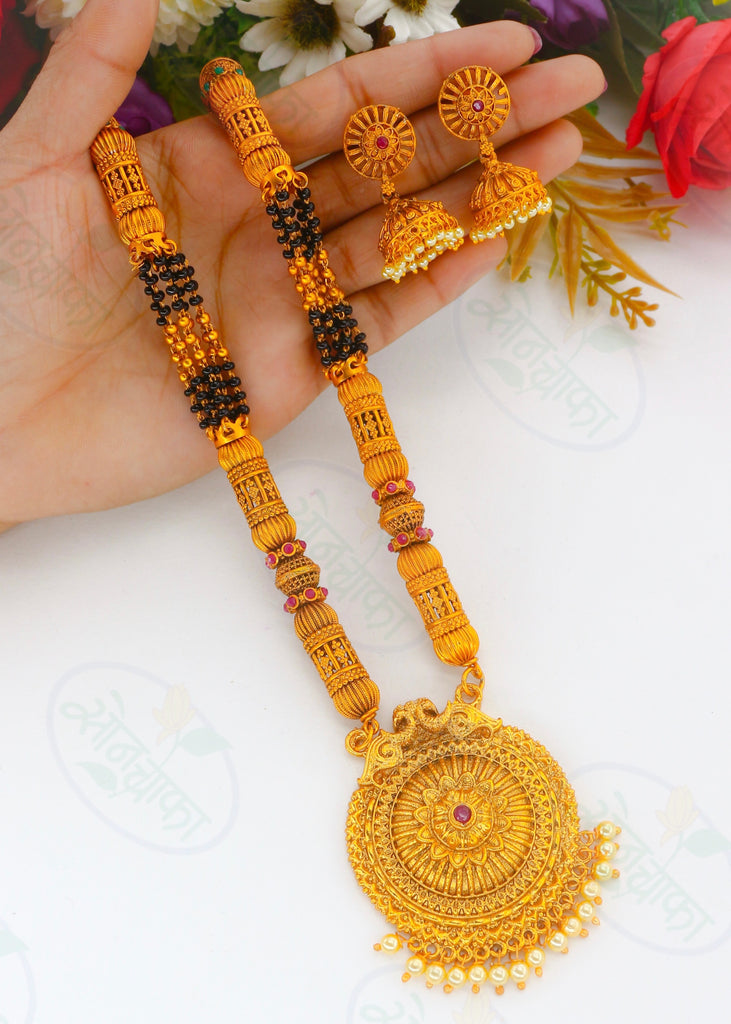 Temple jewellery mangalsutra hot sale designs with price