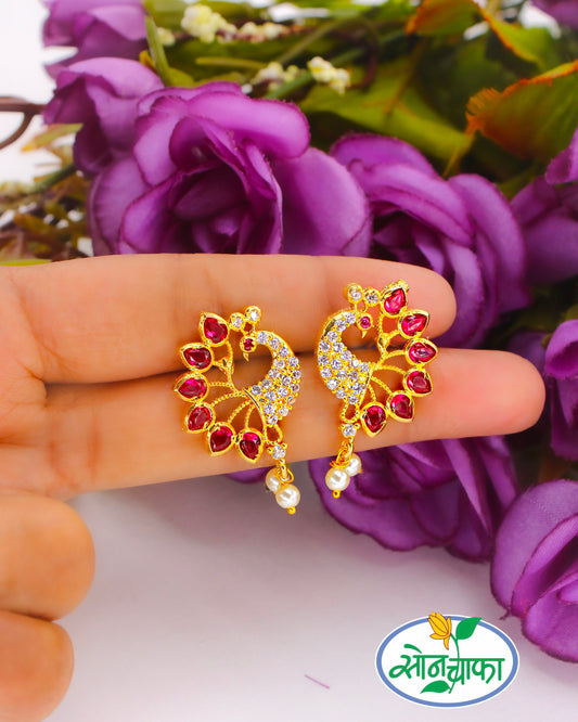 RADIANT PEACOCK DESIGNER EARRINGS