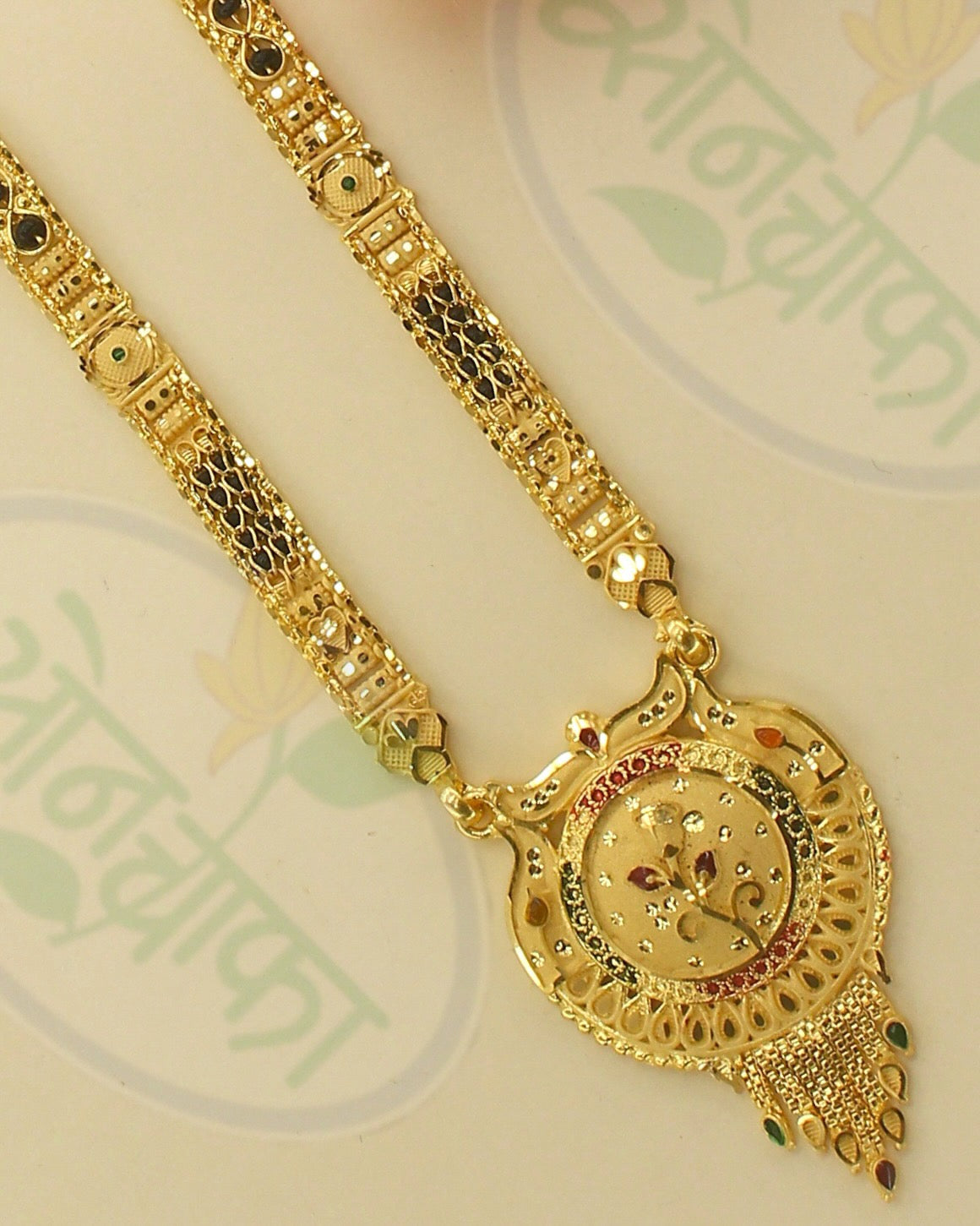 LEAF WITH FLORAL DESIGNER MANGALSUTRA