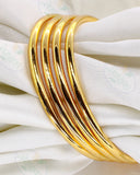 PLAIN GOLD PLATED 4 PC BANGLES