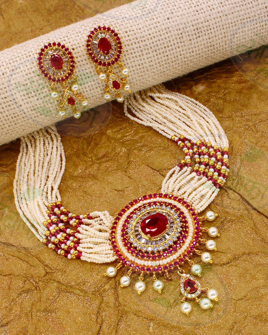 CIRCLE DESIGNER  CHOKER SET