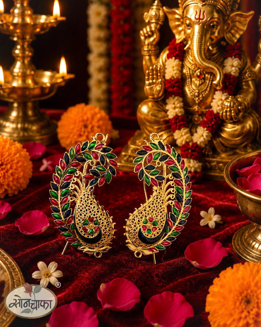 LEAF DESIGHNER GANPATI KAAN