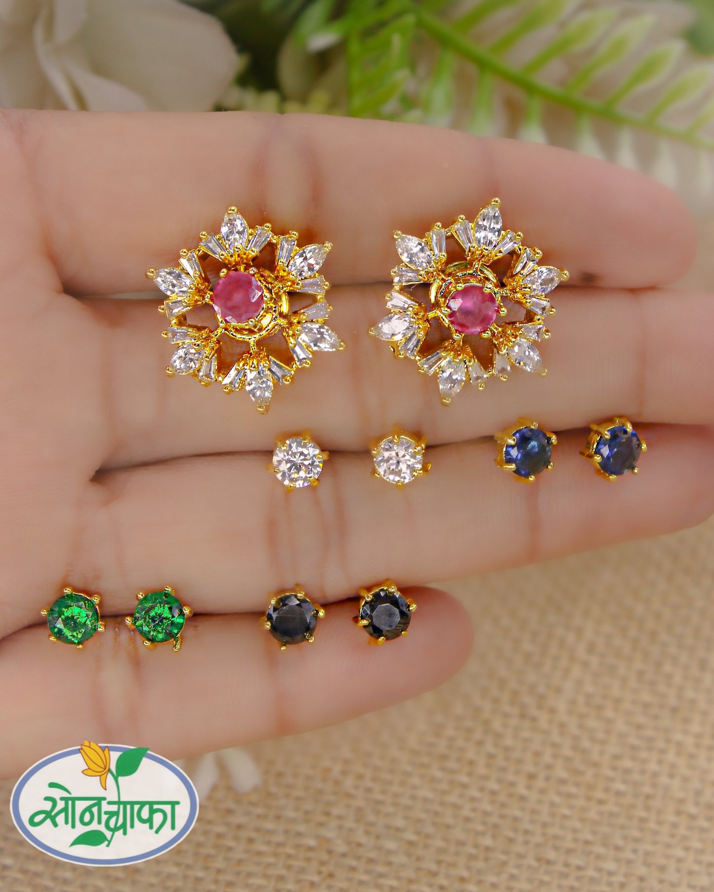 CHANGEBLE STONE EARRINGS
