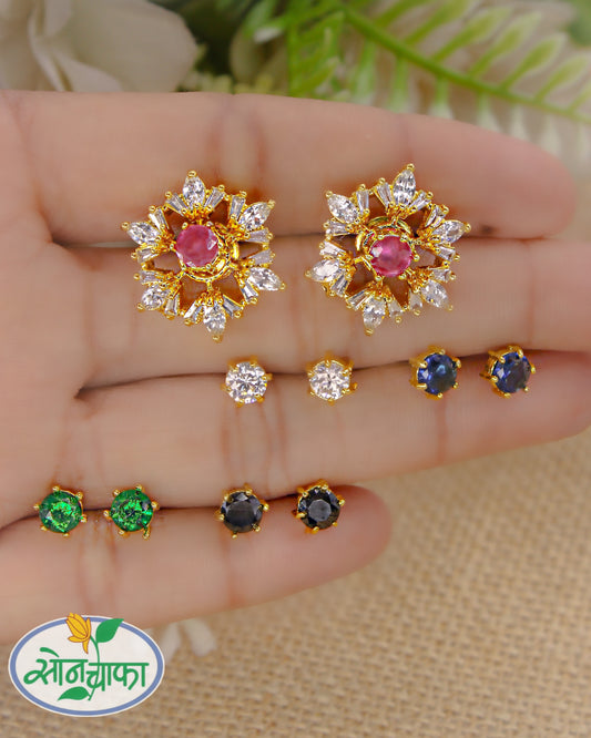 CHANGEBLE STONE EARRINGS