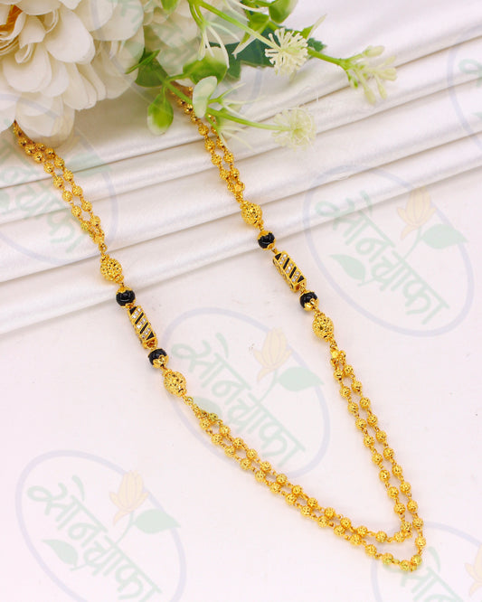 TWO LAYER BLACK BEADS MOHAN MALA