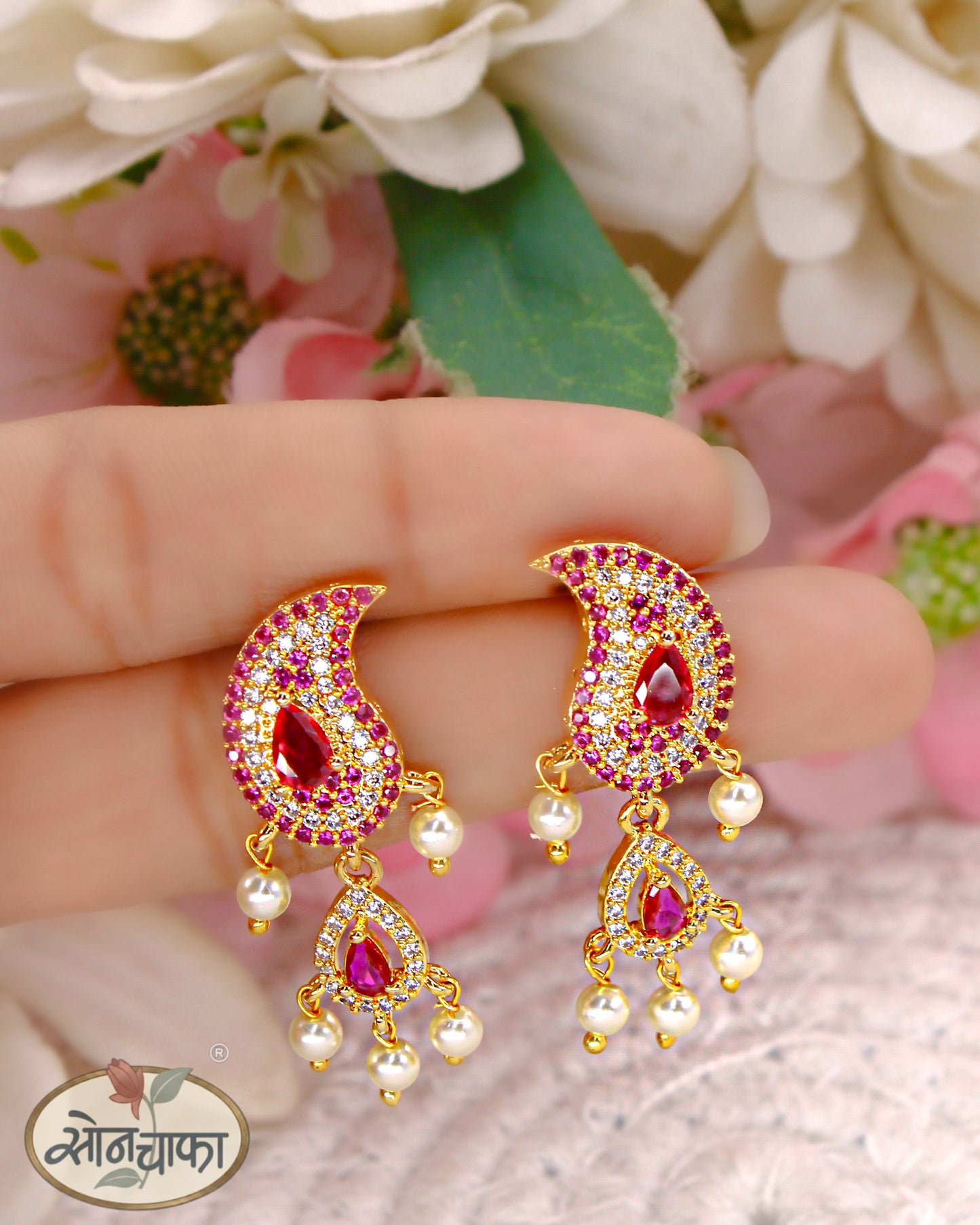 TRADITIONAL MOTI EARRINGS