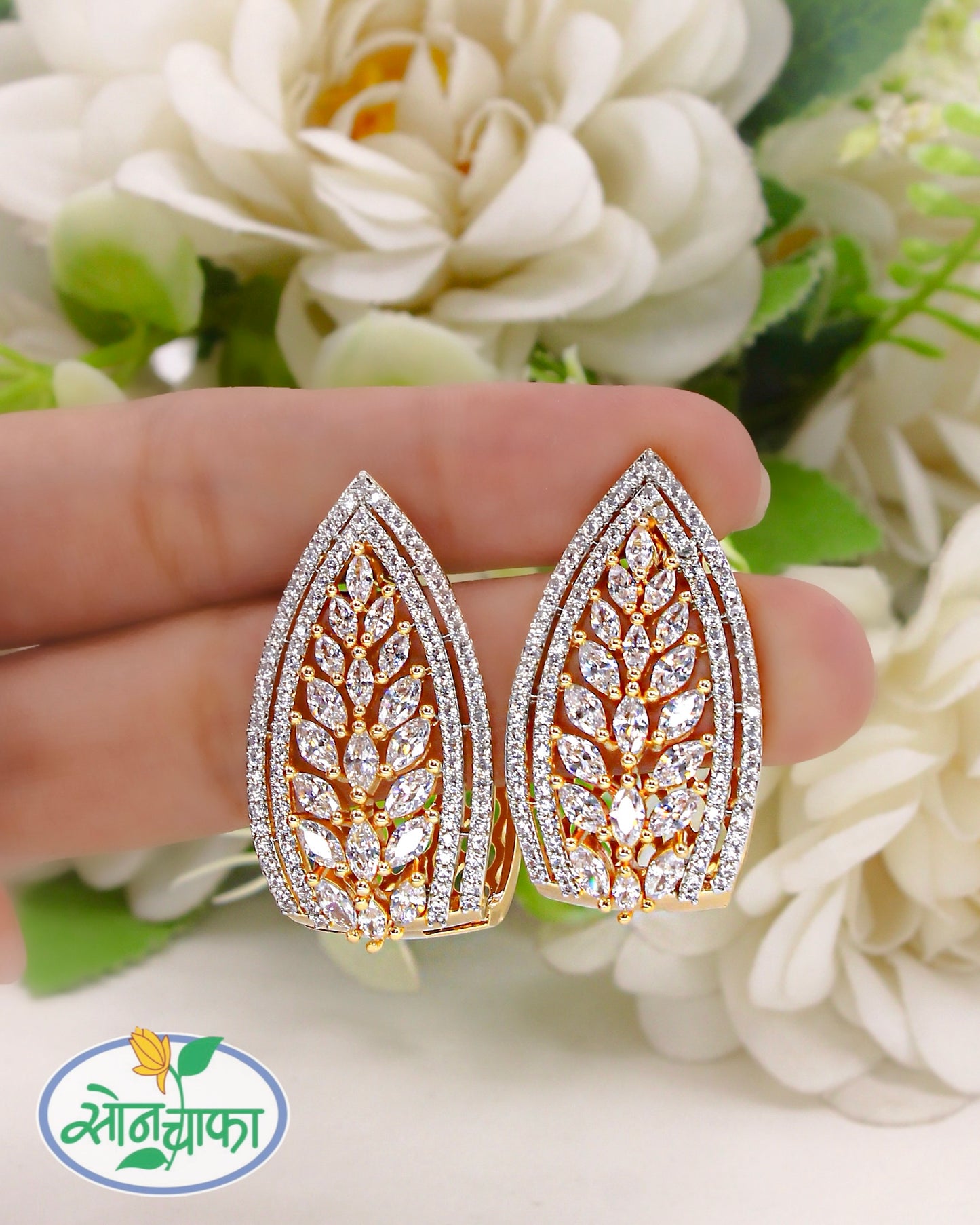 ORNATE LEAF DESIGNER EARRINGS