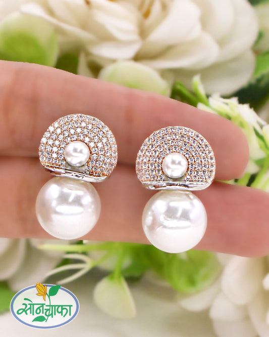 FLORAL PEARL STUDS EARRINGS