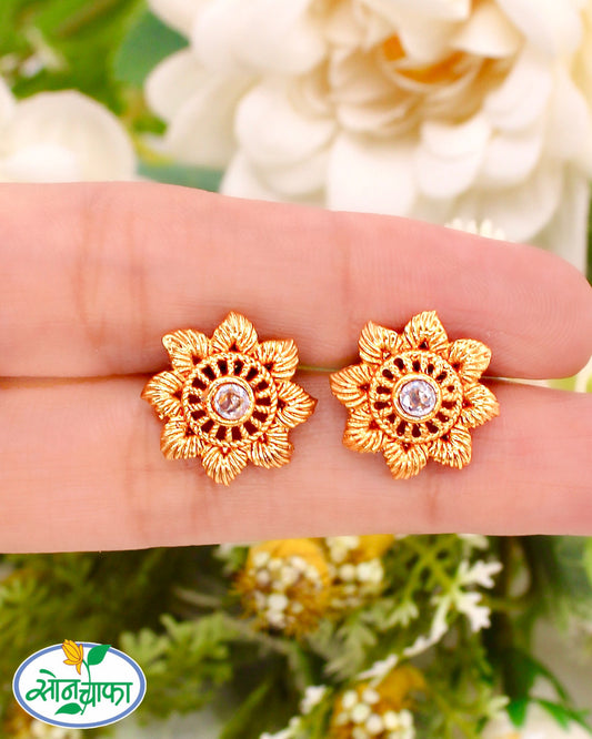 FLOWER DESIGNER EAR-STUDS