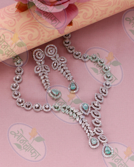FLORAL FLAME DIAMOND NECKLACE SET