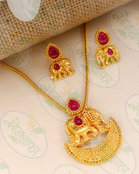 FANCY GAJNTLAXMI NECKLACE