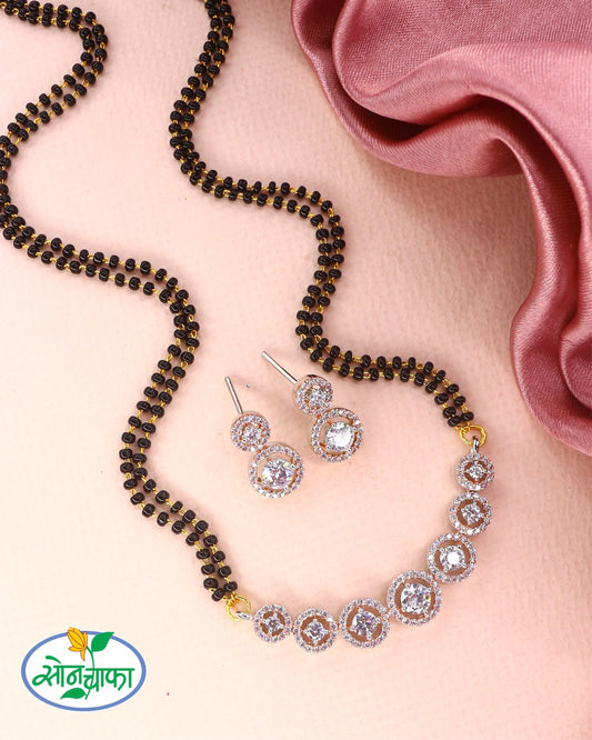 FANCY GLOSSY DIAMOND MANGALSUTRA