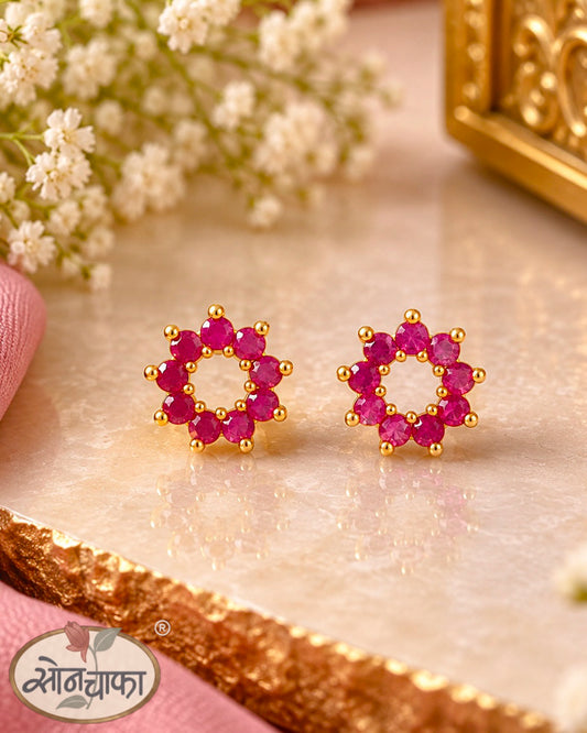 SPARKLING  FLORAL EAR-STUDS