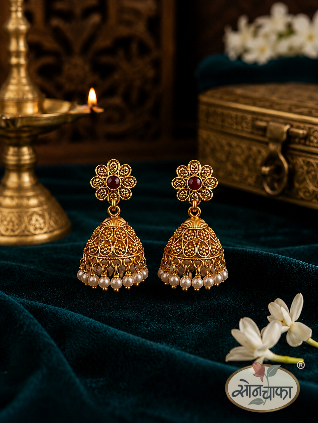 FLORAL JHUMKA EARRINGS