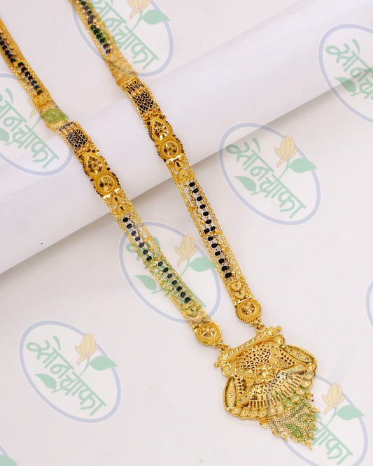 IMPRESSIVE GOLD PALTED MANGALSUTRA