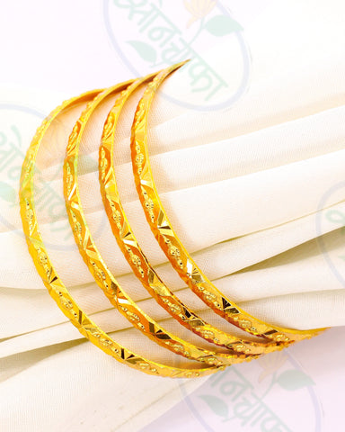 FANCY GOLDEN STONE BANGLES