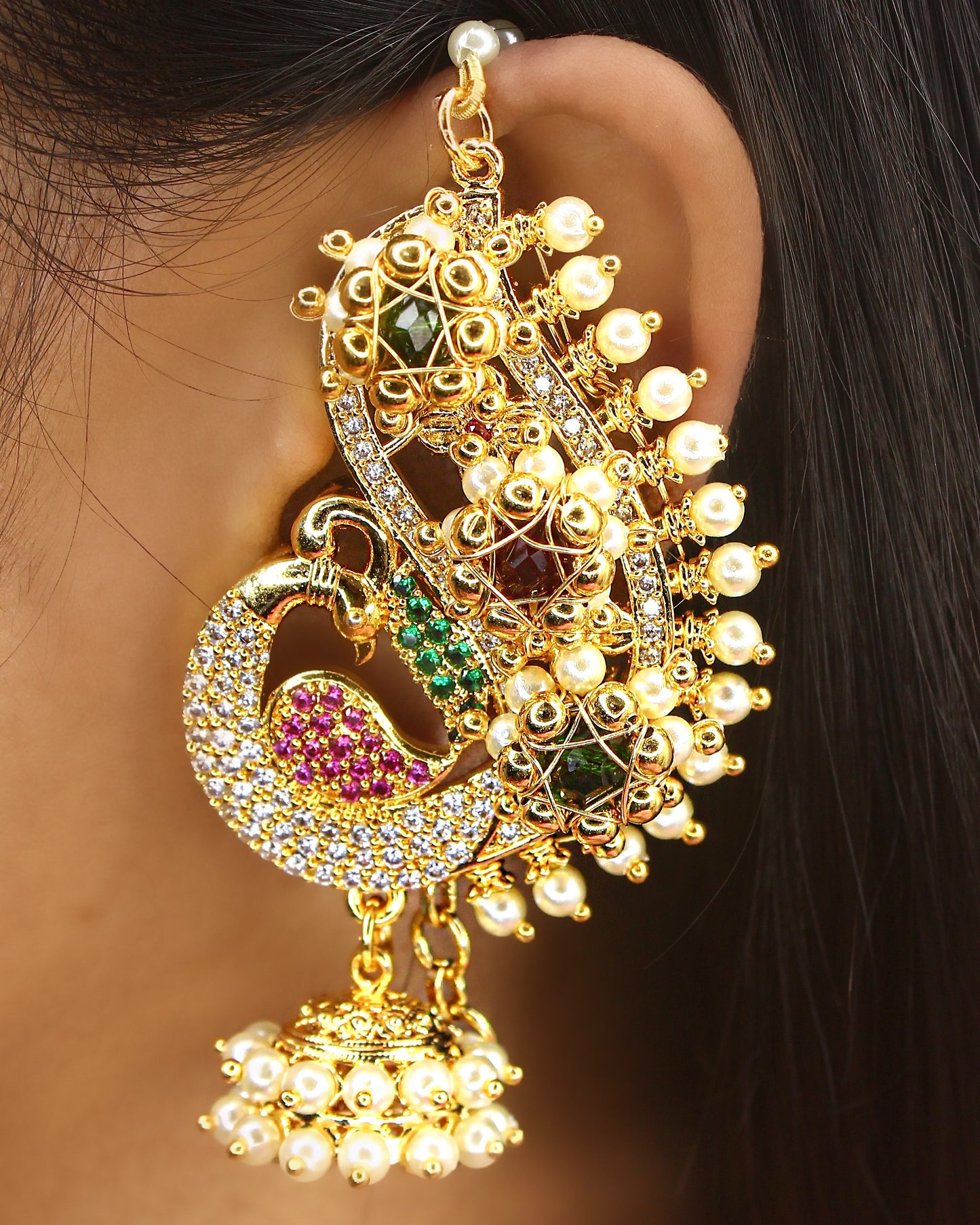 LAVISH KUDI PEACOCK EAR-CUFF