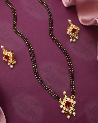 SQUARE DESIGNER MOTI MANGALSUTRA