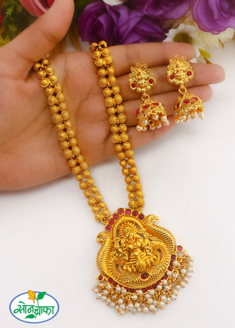 DIVINE GODDESS LAXMI MATTE NECKLACE